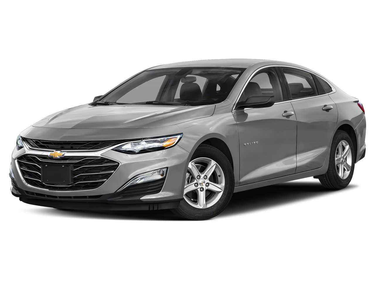 2020 Chevrolet Malibu LT in Silver Ice Metallic — front three-quarter view