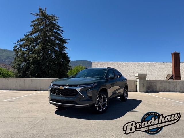 2026 Chevrolet Trax LT in Cypress Gray — front three-quarter view