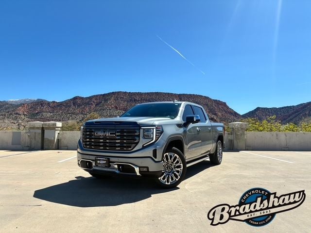 2023 GMC Sierra 1500 Denali Ultimate in Sterling Metallic — front three-quarter view