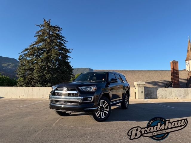 2023 Toyota 4Runner Limited in Midnight Black Metallic — front three-quarter view